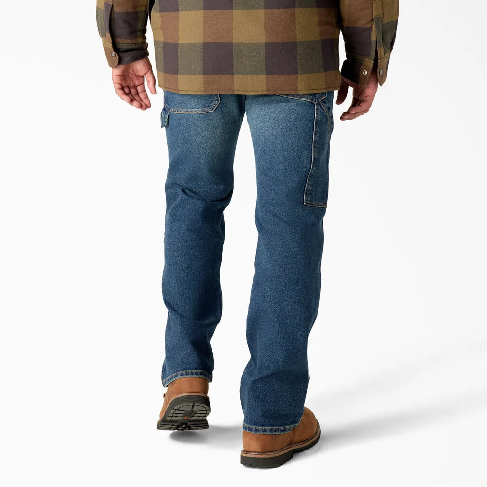 Dickie's FLEX Relaxed Fit Double Knee Jeans- Tined Denim Wash -DU604