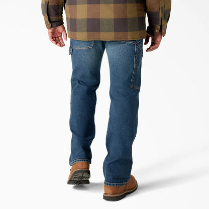 Dickie's FLEX Relaxed Fit Double Knee Jeans- Tined Denim Wash -DU604