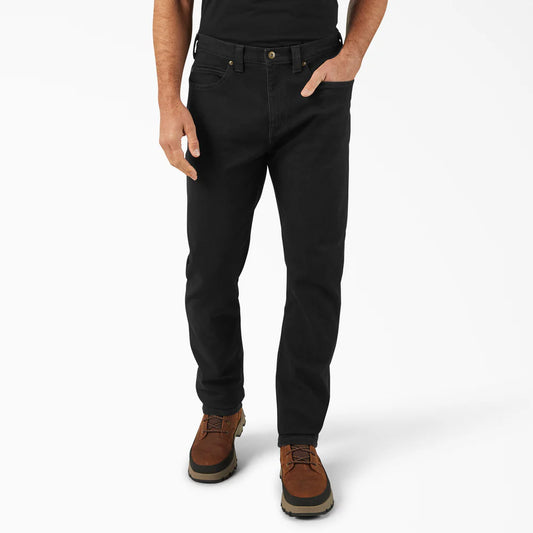 Dickies MENS 5-POCKET SLIM STRAIGHT JEAN-A85WX-L9D(Black Denim)