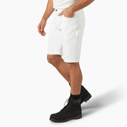 Dickie's MENS 11" UTILITY PAINTER SHORT (DX401)-A861J-0WH(WHITE)