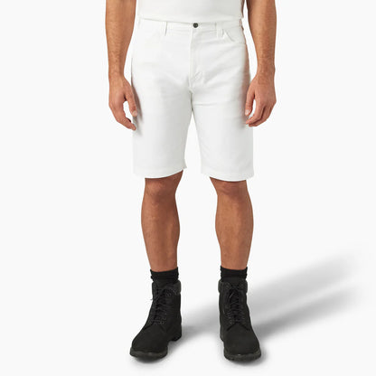 Dickie's MENS 11" UTILITY PAINTER SHORT (DX401)-A861J-0WH(WHITE)