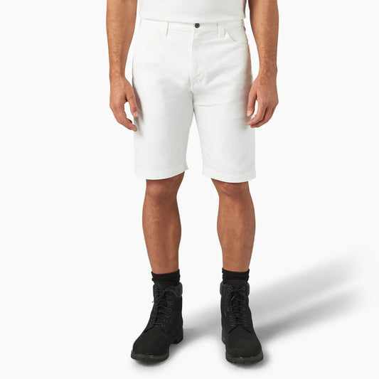 Dickie's MENS 11" UTILITY PAINTER SHORT (DX401)-A861J-0WH(WHITE)