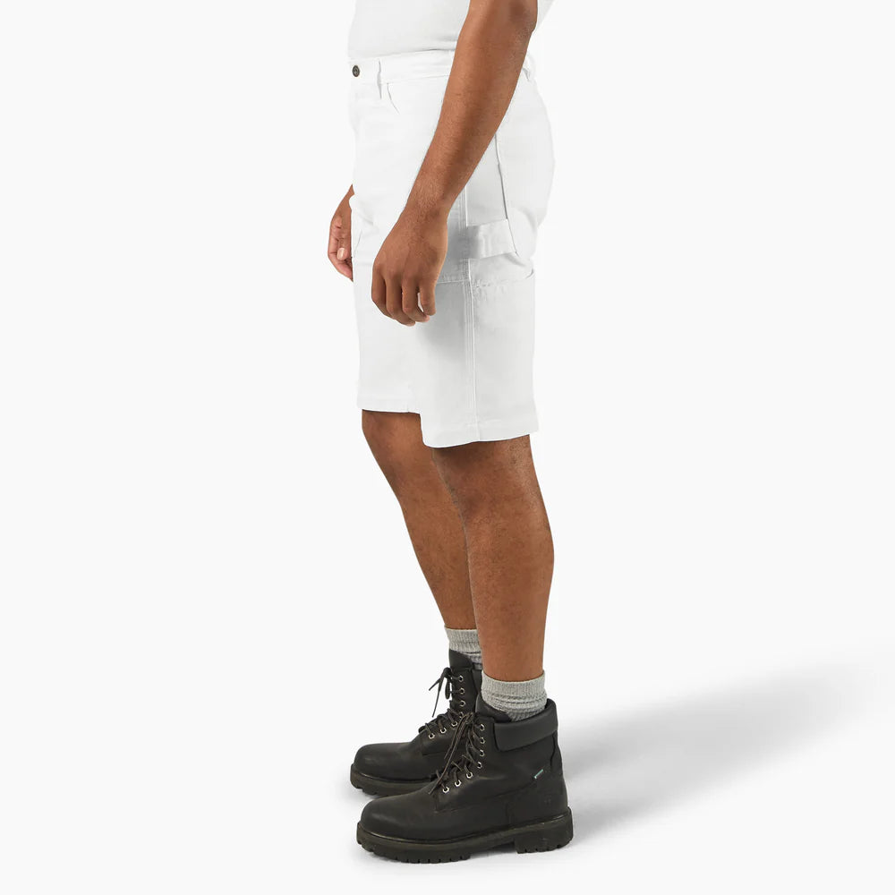 Dickie's WHITE MENS 11" FLEX UTILITY PAINTER SHORT (WR823)-A861R-0WH(WHITE)