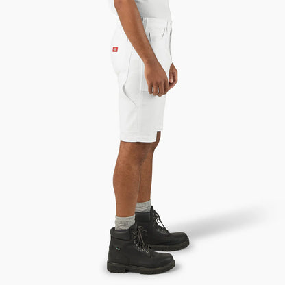 Dickie's WHITE MENS 11" FLEX UTILITY PAINTER SHORT (WR823)-A861R-0WH(WHITE)