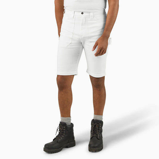 Dickie's WHITE MENS 11" FLEX UTILITY PAINTER SHORT (WR823)-A861R-0WH(WHITE)