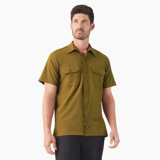 Dickies MENS S/S PERFORMANCE WORK SHIRT-A8631-DKO(Dark Olive)