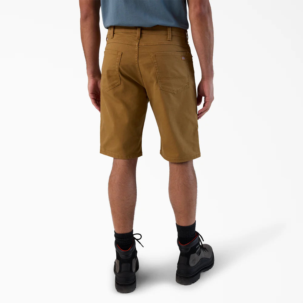 Dickies FLEX 5-Pocket Duck Canvas Shorts, 11"-Black- A87LP