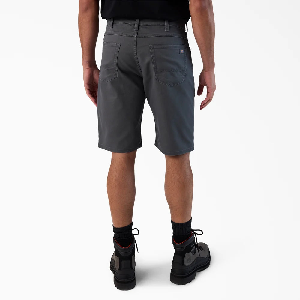 Dickies FLEX 5-Pocket Duck Canvas Shorts, 11"-Black- A87LP