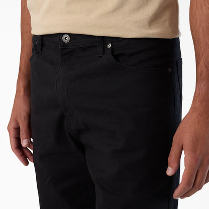 Dickies FLEX 5-Pocket Duck Canvas Shorts, 11"-Black- A87LP