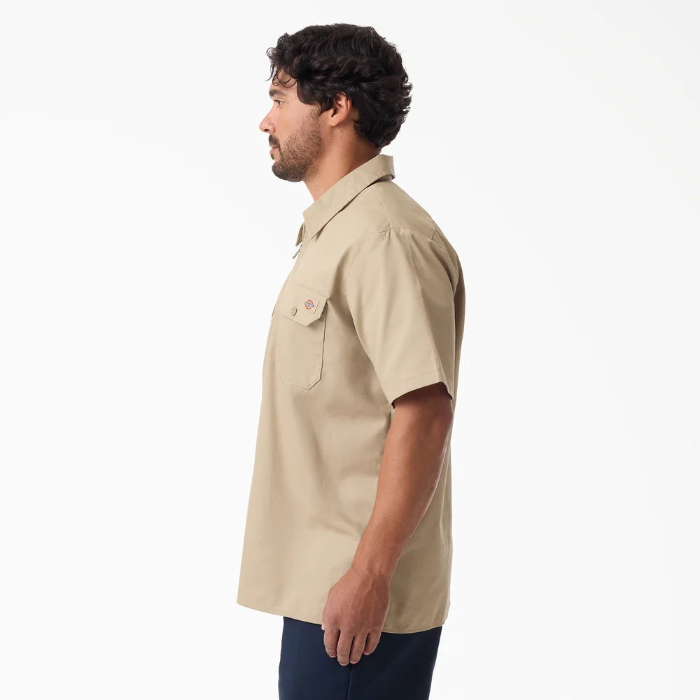 dickies 1/4 Zip Ss Work Shirt- A88A1-DESERT SAND