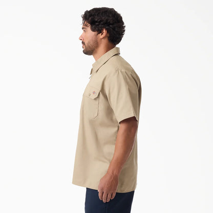 dickies 1/4 Zip Ss Work Shirt- A88A1-DESERT SAND