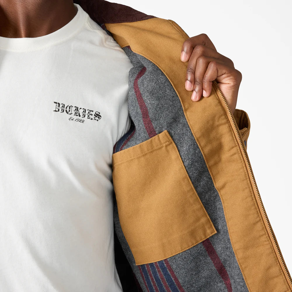 Dickies Blanket Lined Duck Canvas Jacket-A8DEV- Brown Duck