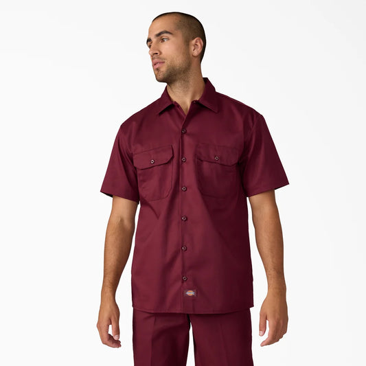 Dickies Short Sleeve Work Shirt-D1574-BURGUNDY