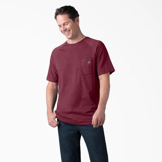 Dickies Cooling Short Sleeve Pocket T-Shirt- Burgundy Heather-DSS600