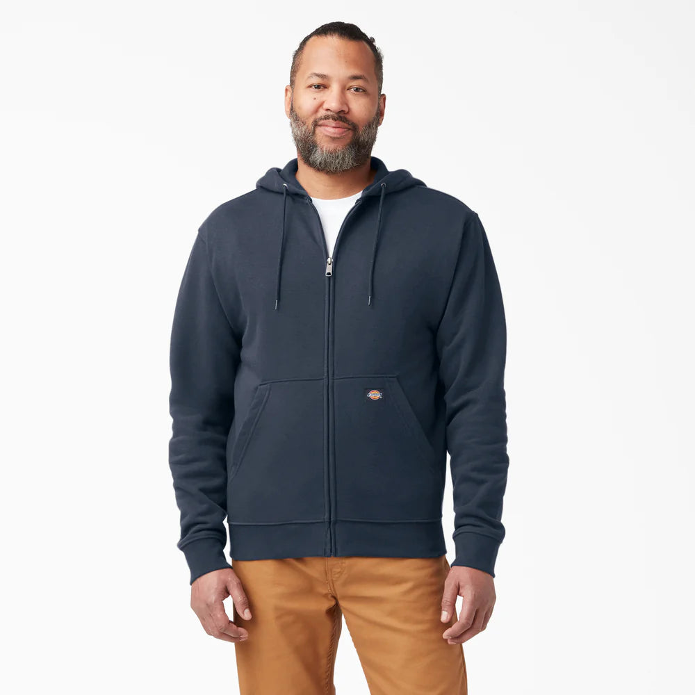 DICKIES MENS MIDWEIGHT FULL ZIP FLEECE HOODIE-TW291-DN(Dark Navy)
