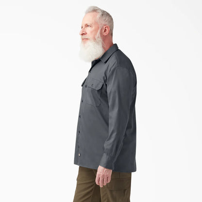 Dickies FLEX Relaxed Fit Long Sleeve Work Shirt-A877S-0CH(Charcoal)