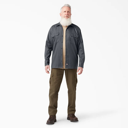 Dickies FLEX Relaxed Fit Long Sleeve Work Shirt-A877S-0CH(Charcoal)