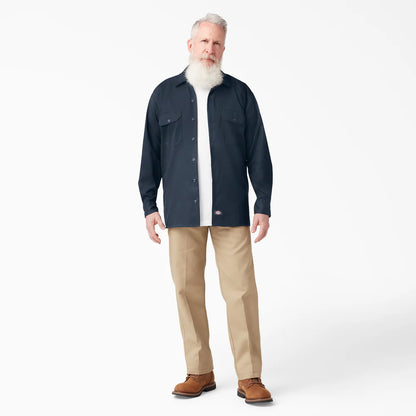 Dickies FLEX Relaxed Fit Long Sleeve Work Shirt-A877S-0DN(Dark Navy)