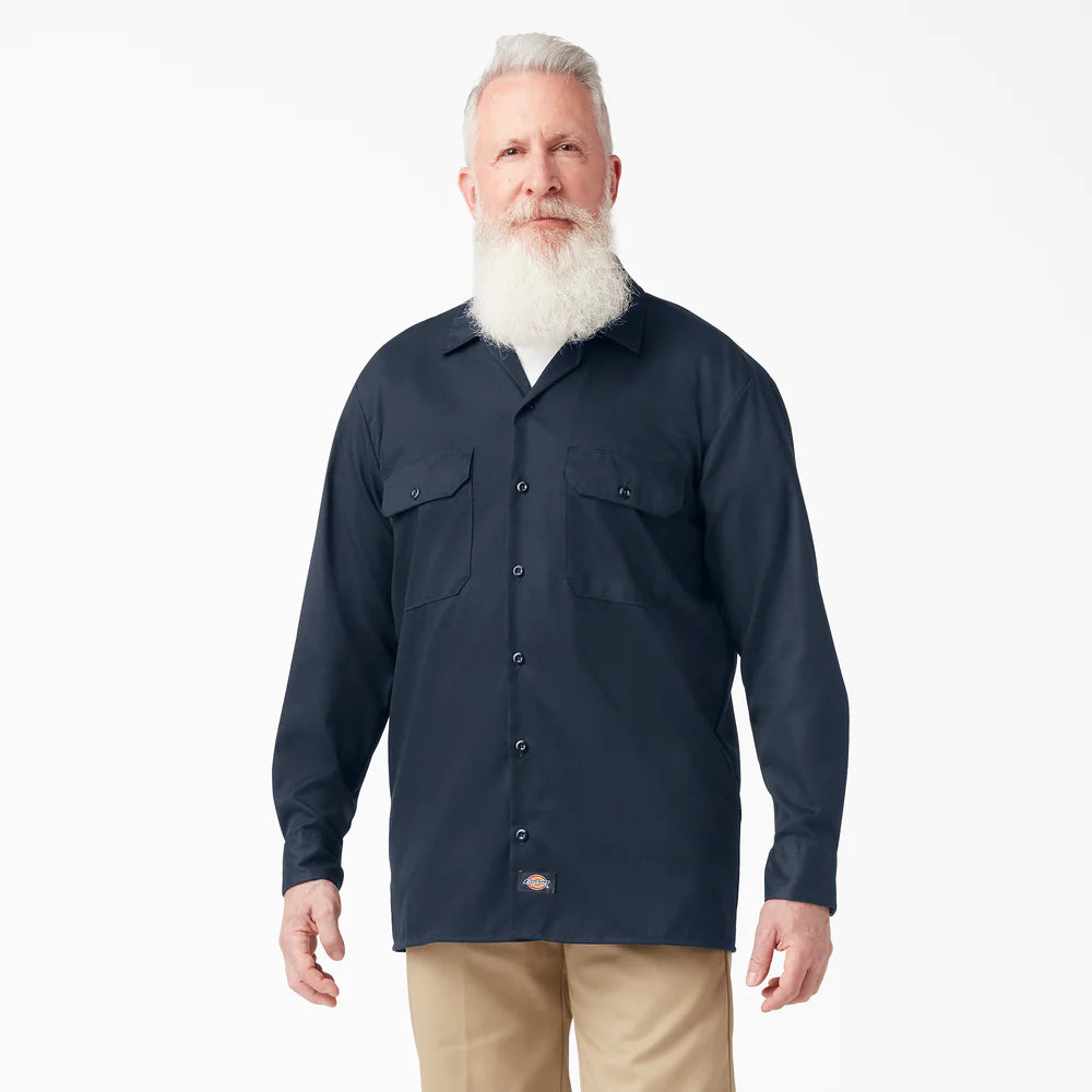 Dickies FLEX Relaxed Fit Long Sleeve Work Shirt-A877S-0DN(Dark Navy)