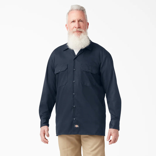 Dickies FLEX Relaxed Fit Long Sleeve Work Shirt-A877S-0DN(Dark Navy)