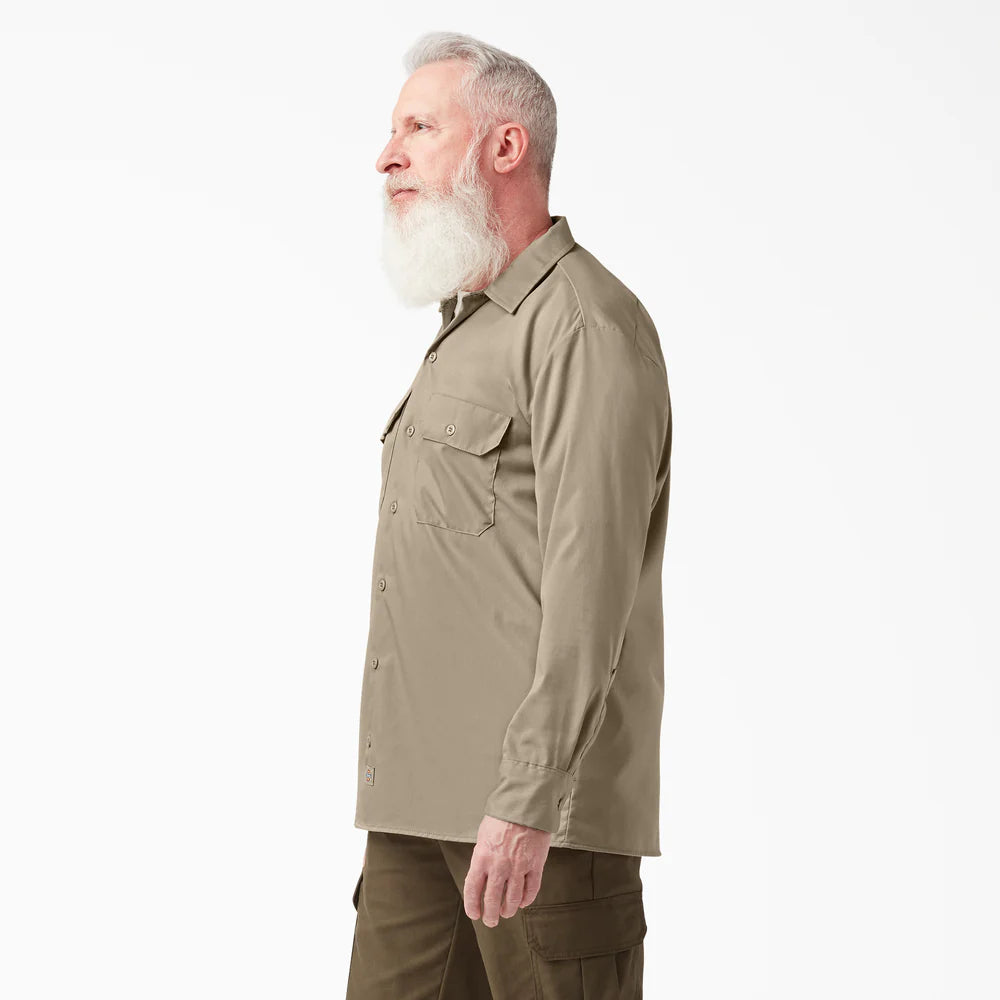 Dickies FLEX Relaxed Fit Long Sleeve Work Shirt-A877S-0DS(Desert Sand)