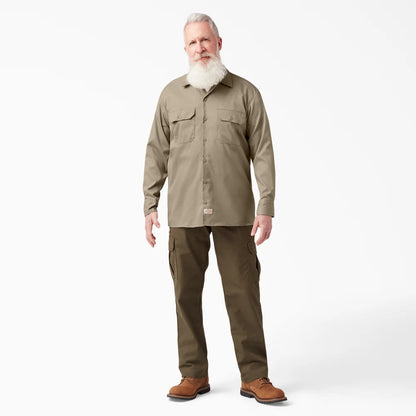 Dickies FLEX Relaxed Fit Long Sleeve Work Shirt-A877S-0DS(Desert Sand)