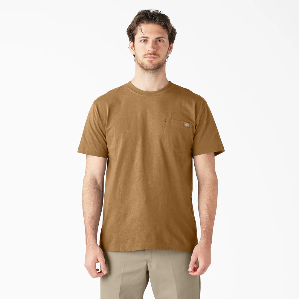 Dickies Heavyweight Heathered Short Sleeve Pocket T-Shirt - WS450-Brown Duck (BD)