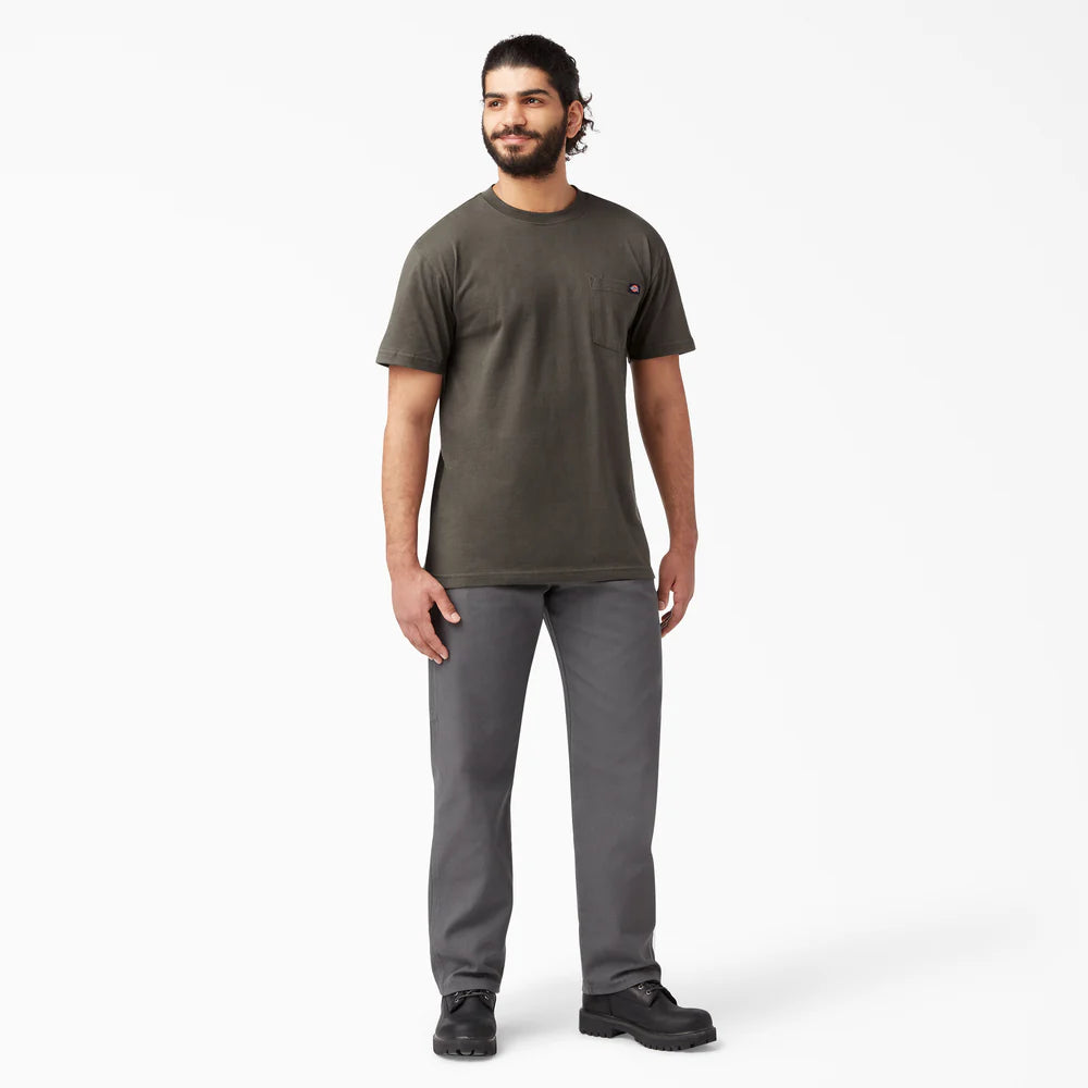 Dickies Heavyweight Heathered Short Sleeve Pocket T-Shirt - WS450-Black Olive(BV)