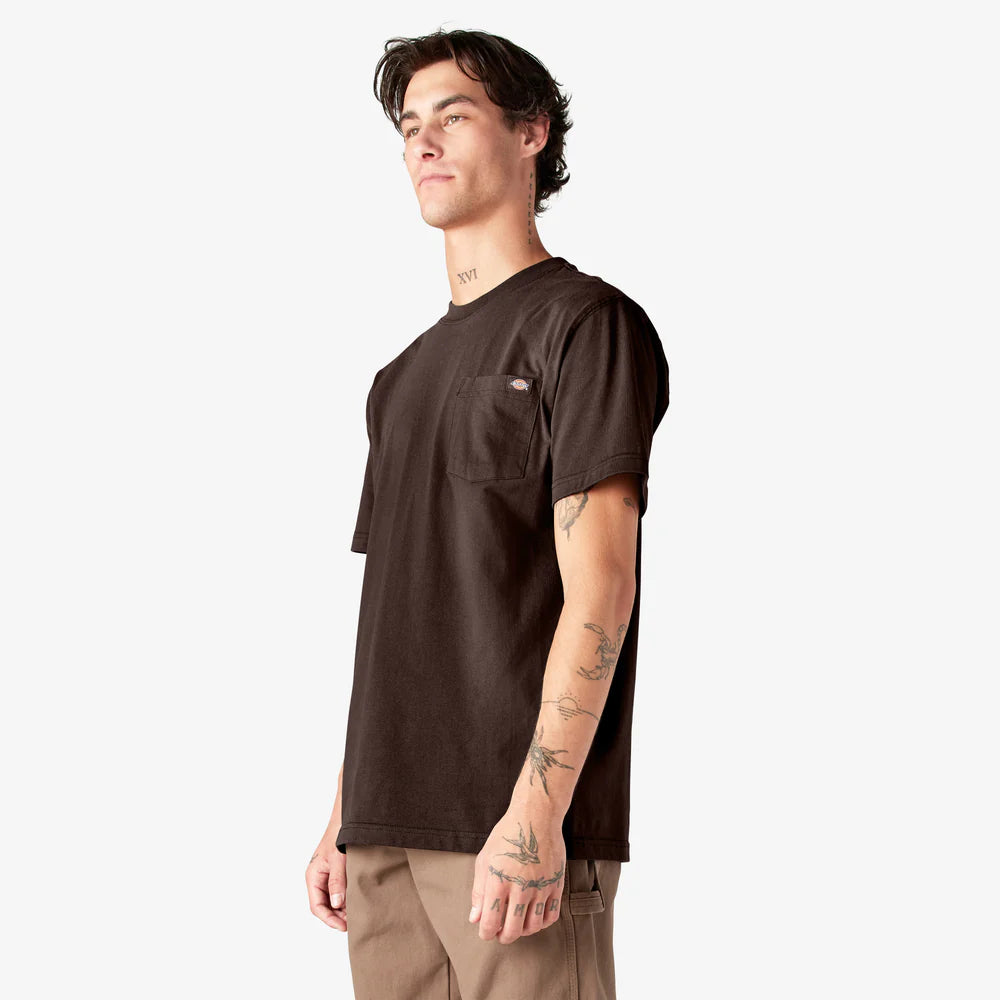 Dickies Heavyweight Heathered Short Sleeve Pocket T-Shirt - WS450-Chocolate Brown (CB)