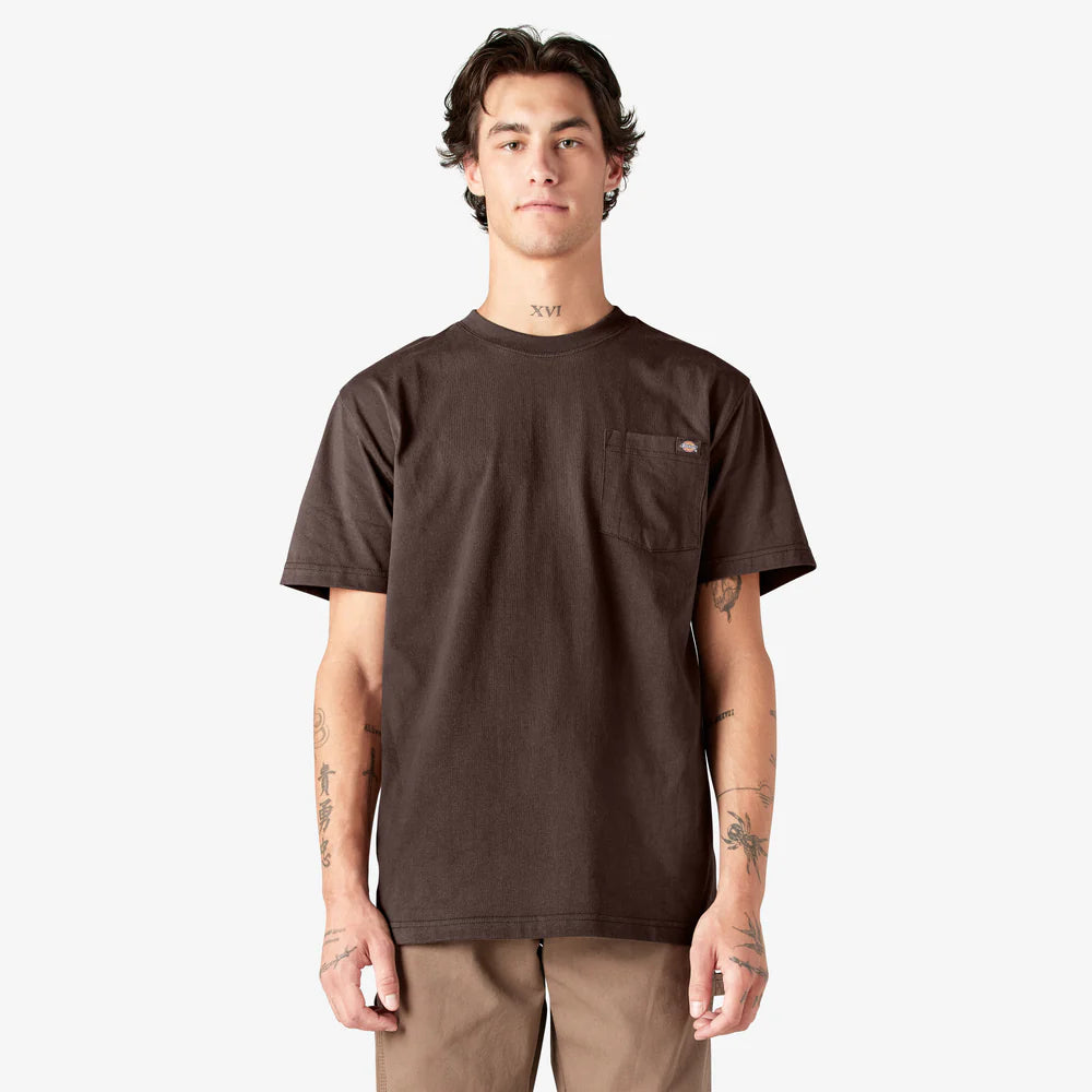 Dickies Heavyweight Heathered Short Sleeve Pocket T-Shirt - WS450-Chocolate Brown (CB)