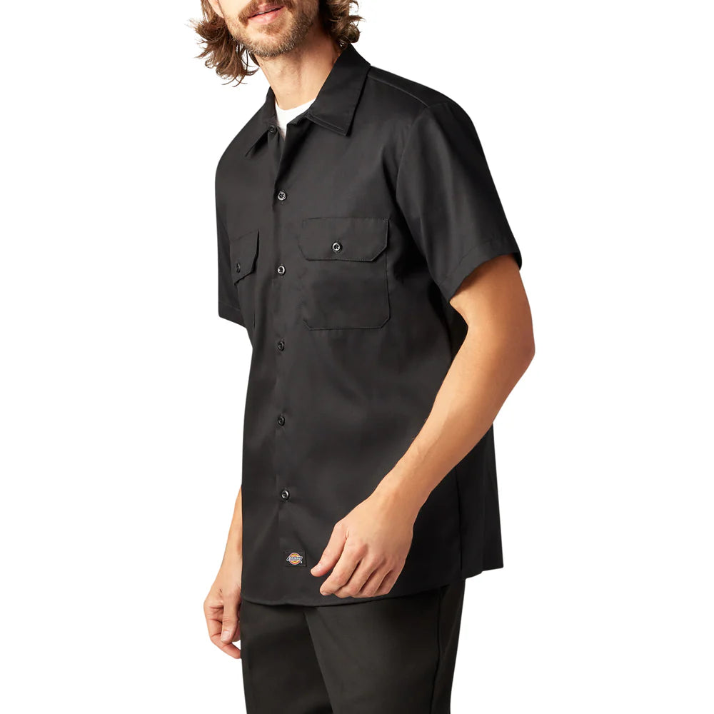 Dickies FLEX Slim Fit Short Sleeve Work Shirt-A875V-BLK(Black)