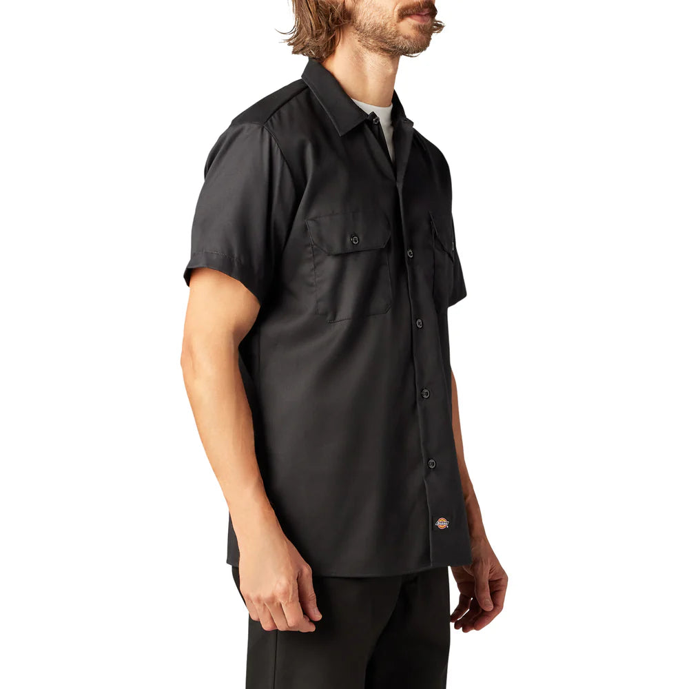 Dickies FLEX Slim Fit Short Sleeve Work Shirt-A875V-BLK(Black)