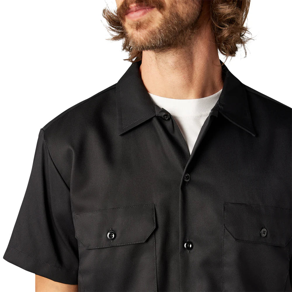 Dickies FLEX Slim Fit Short Sleeve Work Shirt-A875V-BLK(Black)