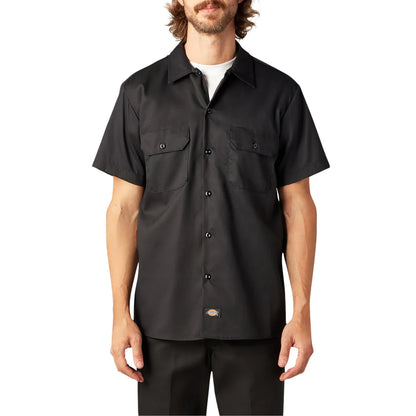 Dickies FLEX Slim Fit Short Sleeve Work Shirt-A875V-BLK(Black)