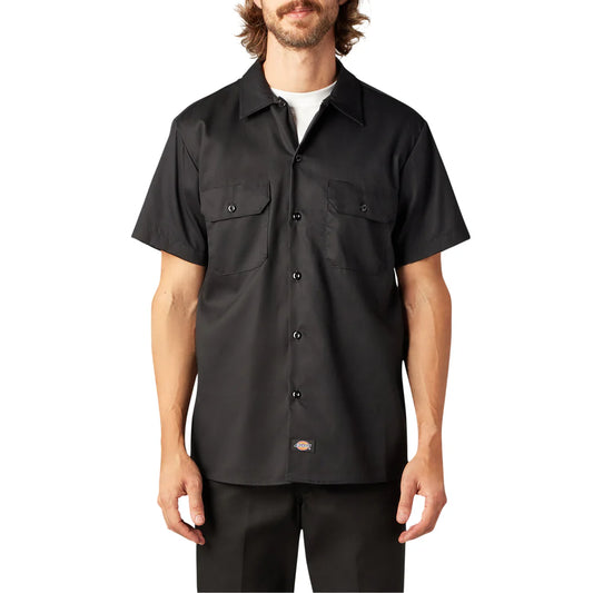 Dickies FLEX Slim Fit Short Sleeve Work Shirt-A875V-BLK(Black)