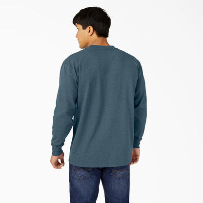 Dickies Heavyweight Heathered Long Sleeve Pocket T-Shirt-WL450H- Chocolate Heather