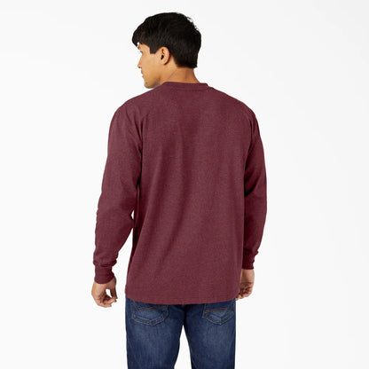 Dickies Heavyweight Heathered Long Sleeve Pocket T-Shirt-WL450H- Chocolate Heather