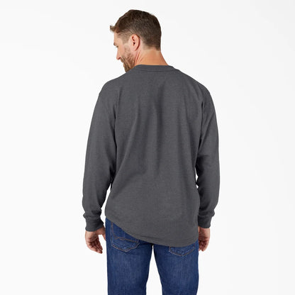 Dickies Heavyweight Heathered Long Sleeve Pocket T-Shirt-WL450H- Chocolate Heather