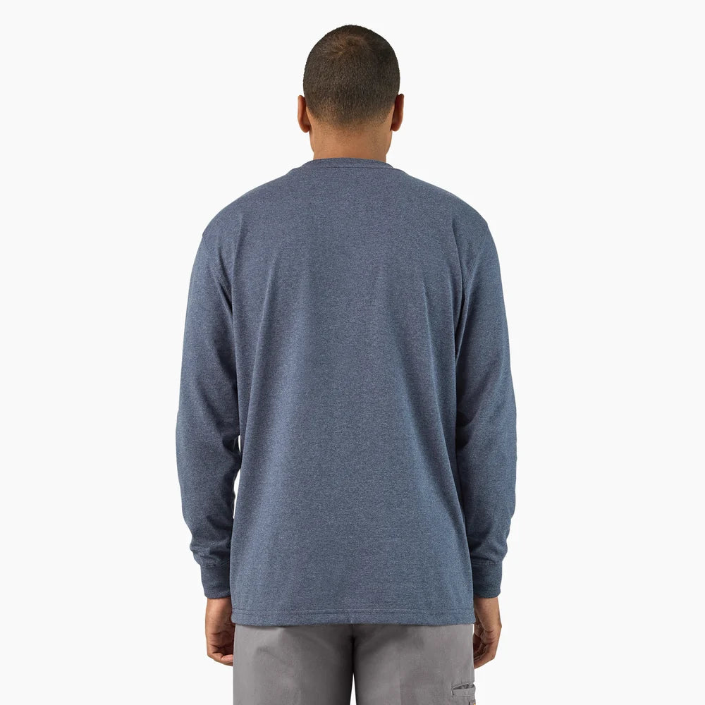 Dickies Heavyweight Heathered Long Sleeve Pocket T-Shirt-WL450H- Chocolate Heather