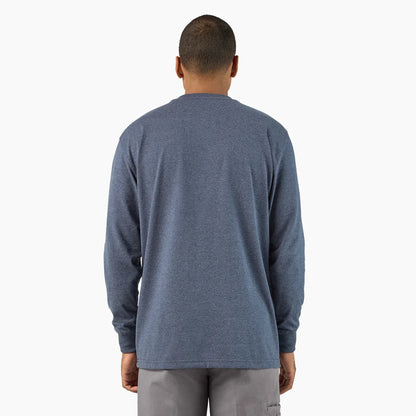 Dickies Heavyweight Heathered Long Sleeve Pocket T-Shirt-WL450H- Chocolate Heather