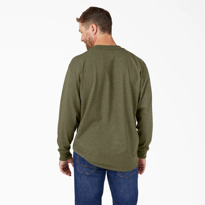 Dickies Heavyweight Heathered Long Sleeve Pocket T-Shirt-WL450H- Chocolate Heather