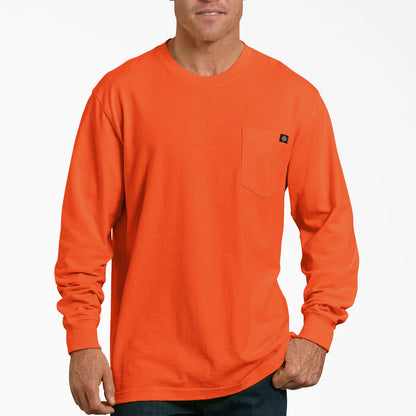 Dickies Heavyweight Neon Long Sleeve Pocket T-Shirt-WL450N- Bright Yellow