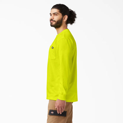 Dickies Heavyweight Neon Long Sleeve Pocket T-Shirt-WL450N- Bright Yellow
