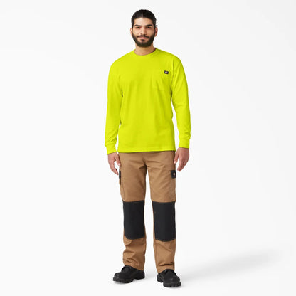 Dickies Heavyweight Neon Long Sleeve Pocket T-Shirt-WL450N- Bright Yellow