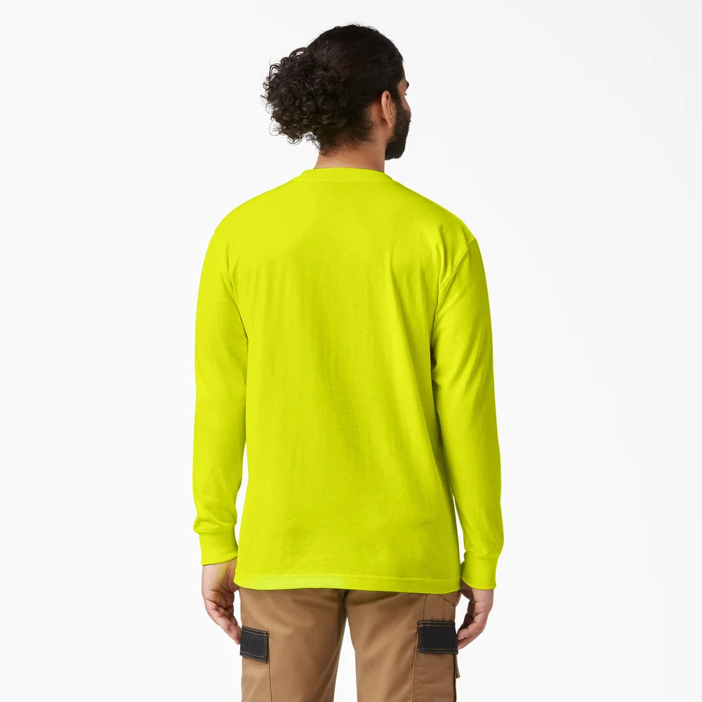 Dickies Heavyweight Neon Long Sleeve Pocket T-Shirt-WL450N- Bright Yellow