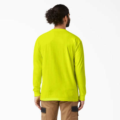 Dickies Heavyweight Neon Long Sleeve Pocket T-Shirt-WL450N- Bright Yellow