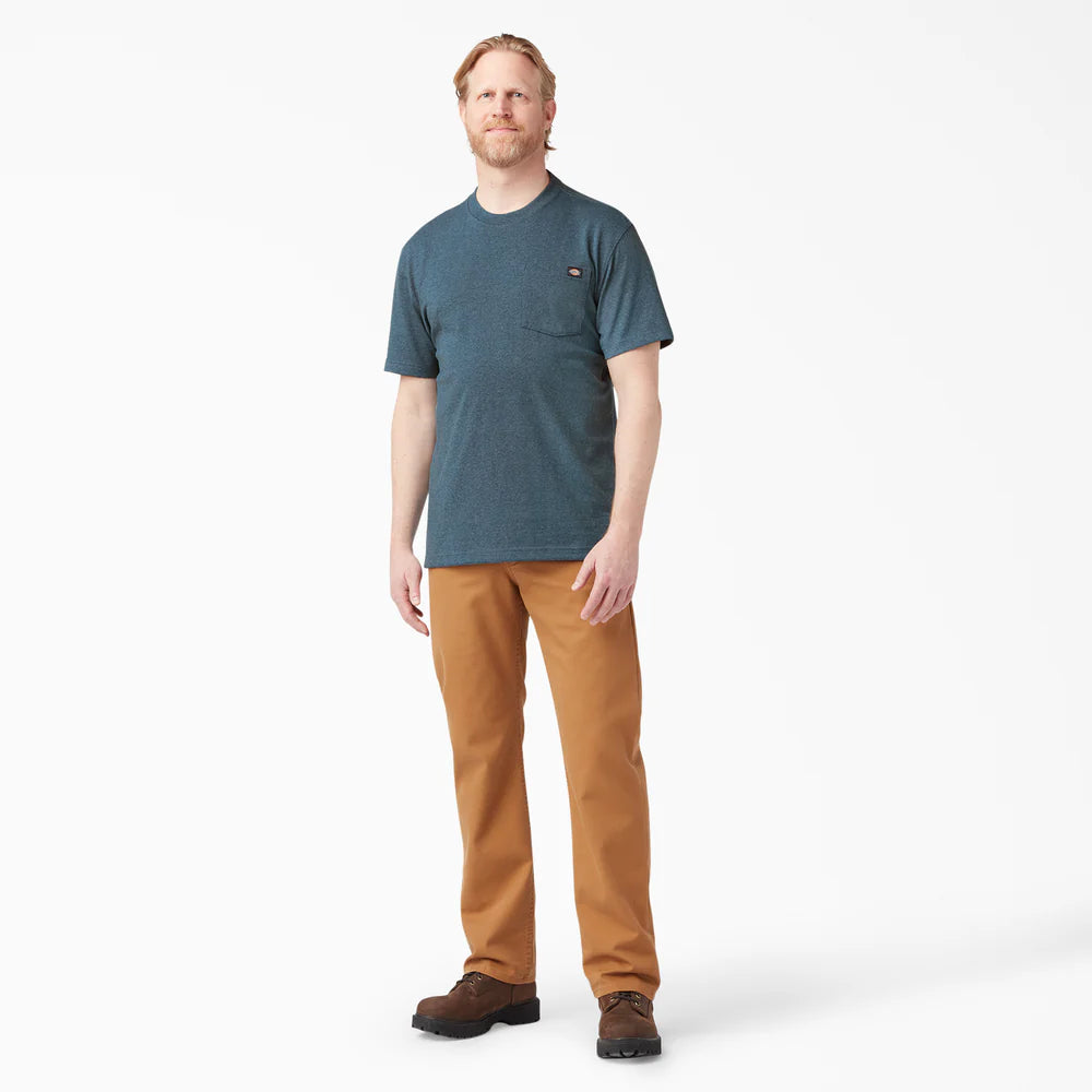 Dickies Heavyweight Heathered Short Sleeve Pocket T-Shirt - WS450H-Hunter Green Heather