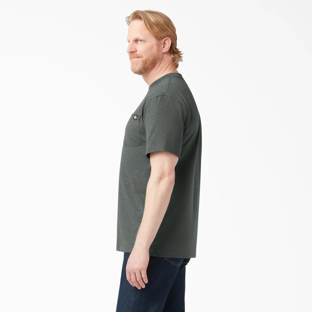 Dickies Heavyweight Heathered Short Sleeve Pocket T-Shirt - WS450H-Hunter Green Heather