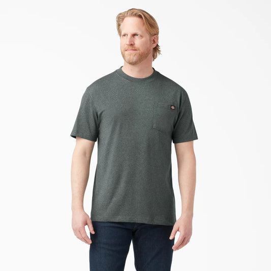 Dickies Heavyweight Heathered Short Sleeve Pocket T-Shirt - WS450H-Hunter Green Heather
