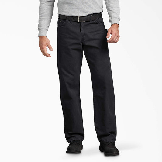 Dickies Relaxed Fit Sanded Duck Carpenter Pants - Rinsed Black